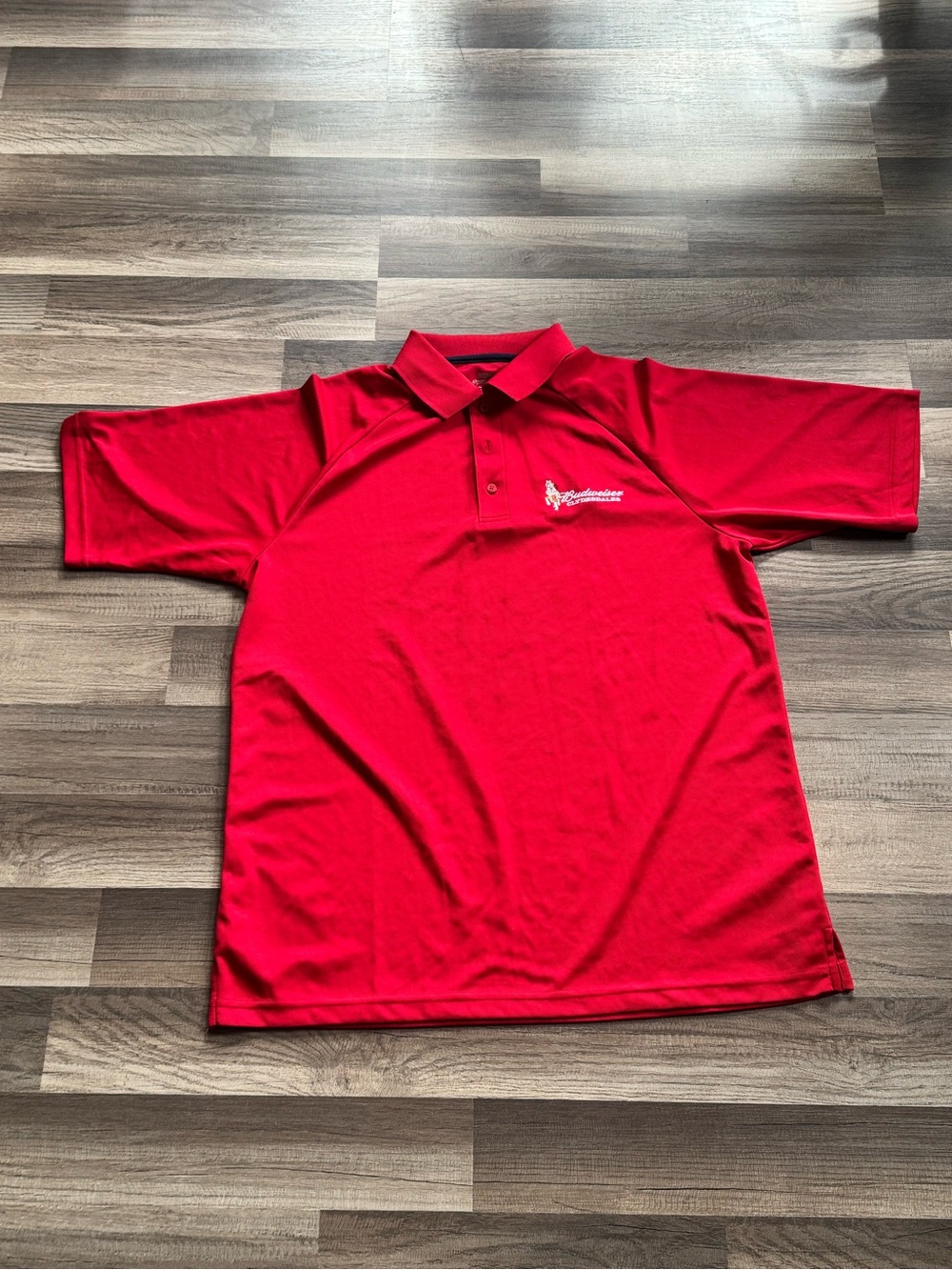 Budweiser Red Polo Shirt with Embroidered Logo